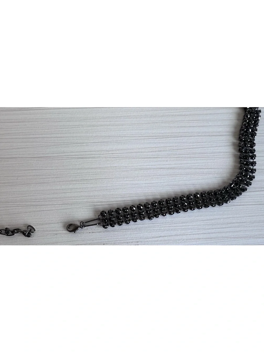 Vintage Black Rhinestone Belt Multi-Row Crystal Chain Waist Jewelry